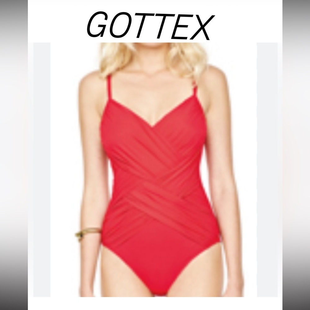 Gottex red swimsuit one piece tummy control